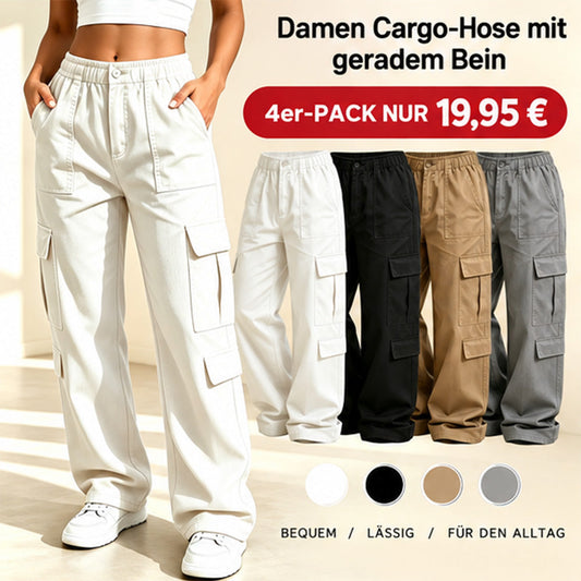 [LETZTER TAG – ANGEBOT] Damen-Cargohose mit geradem Bein und mehreren Taschen