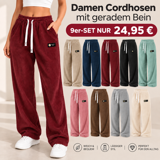 [LETZTER TAG DES ANGEBOTS] Damen Cordhose mit geradem Bein – 100 % Baumwolle-1